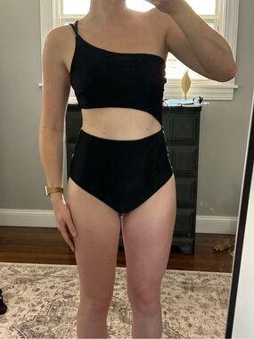 Aerie Black Cutout Swimsuit